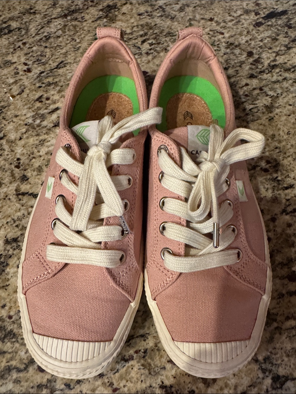 Cariuma Pink Canvas Sneakers with Cream Laces